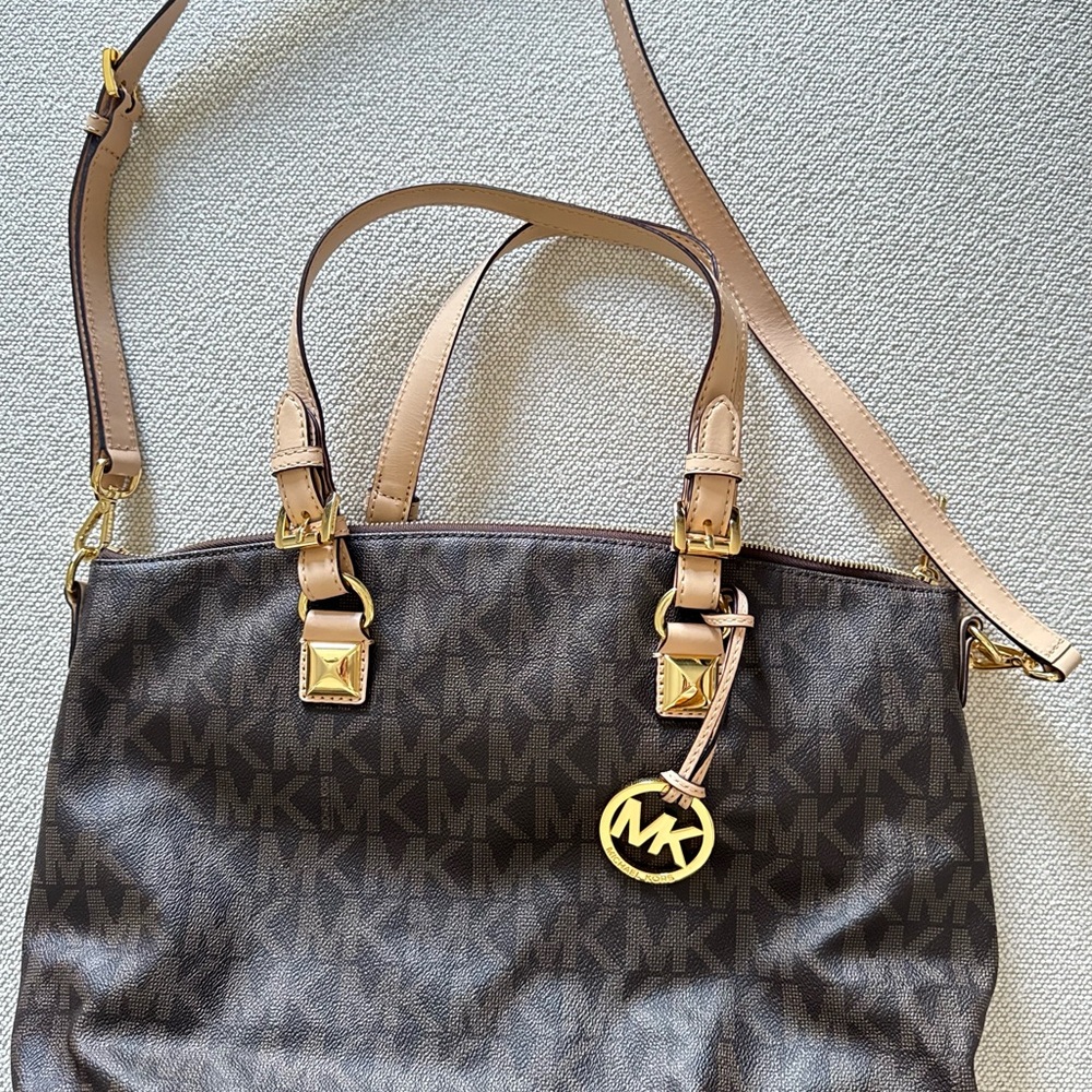 Michael Kors Brown and Tan Signature Tote